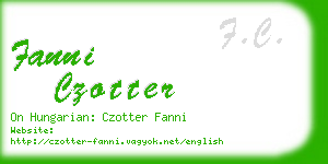 fanni czotter business card